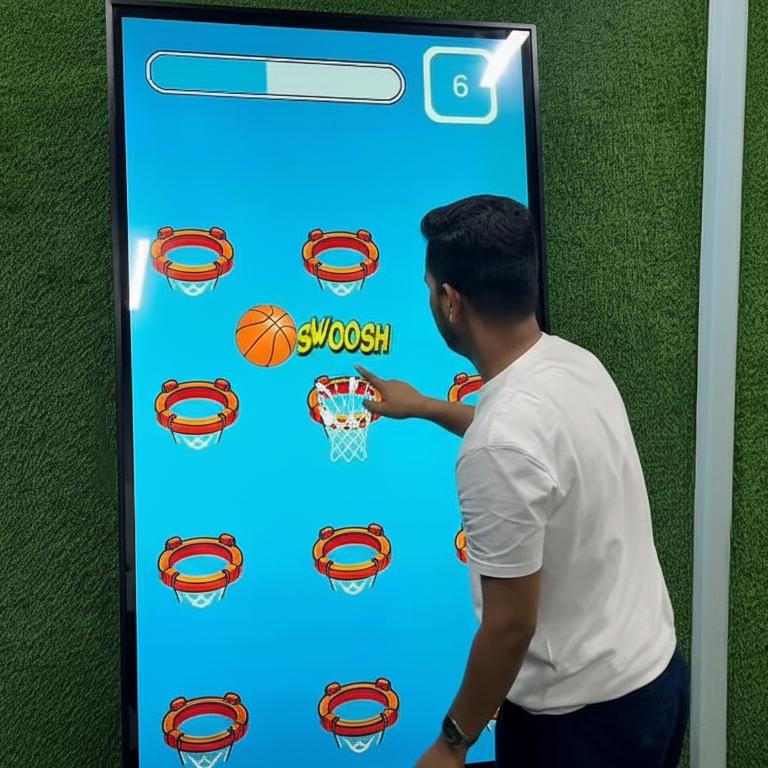 Interactive Reflex Basketball Game rental for Dubai events, featuring digital scoring and high-speed targets for corporate activations